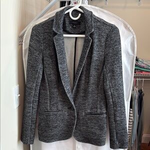 Ann Taylor Charcoal Knit Textured Blazer
